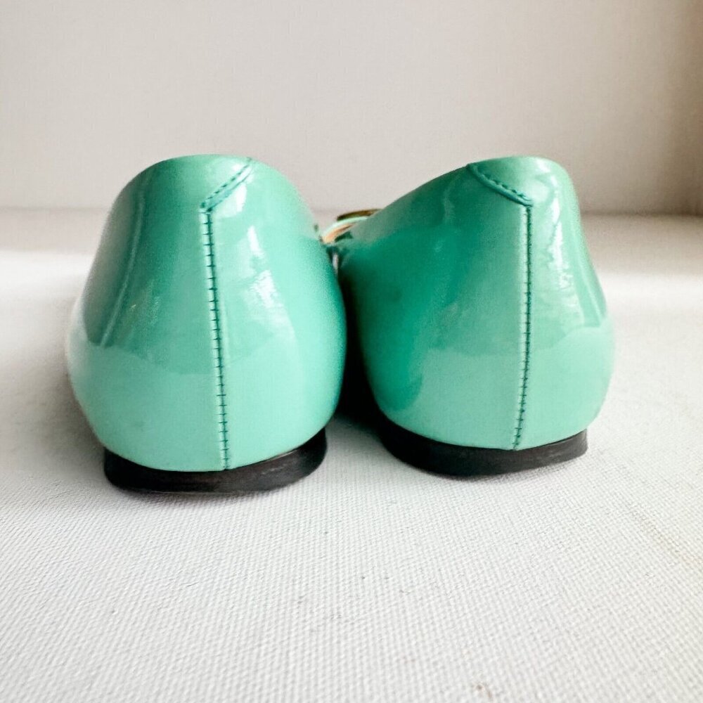 Roger Vivier Sea-foam Green Classic Buckle Accent Pointy Toe Flats  36.5 - Picture 6 of 12